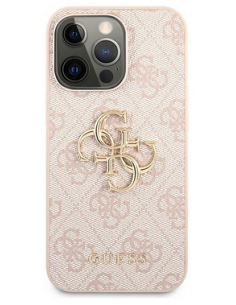 GUESS CARCASA METAL LOGO IPHONE 13 PRO MAX ROSA