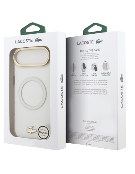 LACOSTE CARCASA MAGSAFE SHOCKPROOF IPHONE AIR DORADO/BLANCO