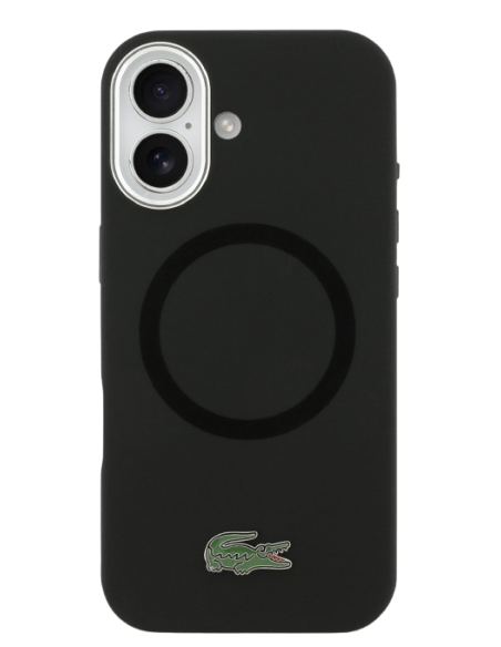 LACOSTE CARCASA MAGSAFE SILICONE CROC IPHONE 17 NEGRO