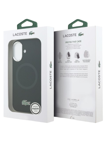 LACOSTE CARCASA MAGSAFE SILICONE CROC IPHONE 17 NEGRO