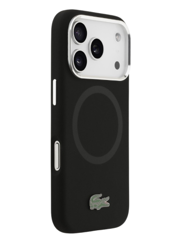LACOSTE CARCASA MAGSAFE SILICONE CROC IPHONE 17 PRO NEGRO