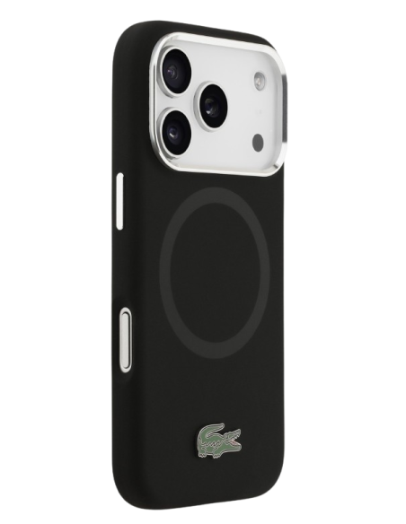 LACOSTE CARCASA MAGSAFE SILICONE CROC IPHONE 17 PRO NEGRO