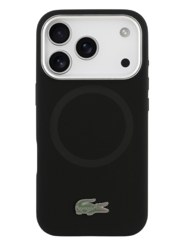 LACOSTE CARCASA MAGSAFE SILICONE CROC IPHONE 17 PRO NEGRO