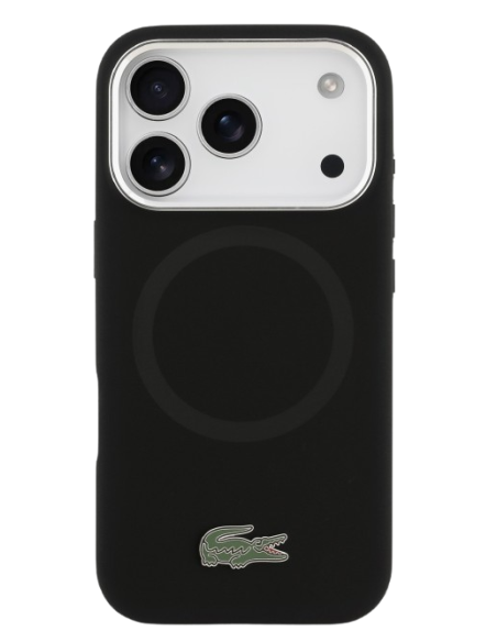LACOSTE CARCASA MAGSAFE SILICONE CROC IPHONE 17 PRO NEGRO