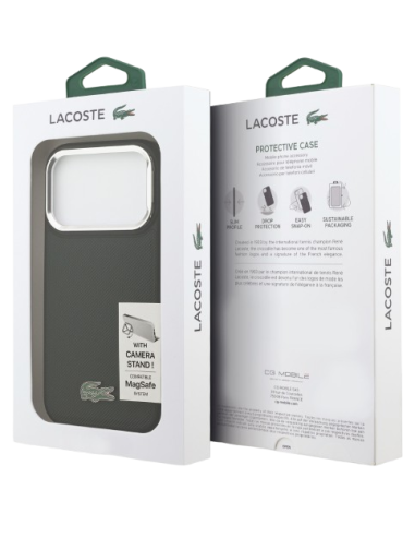 LACOSTE CARCASA MAGSAFE SOPORTE CAMARA IPHONE 17 PRO VERDE