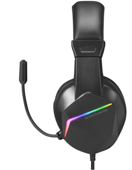 MARS GAMING AURICULARES RGB MH122 JACK NEGRO