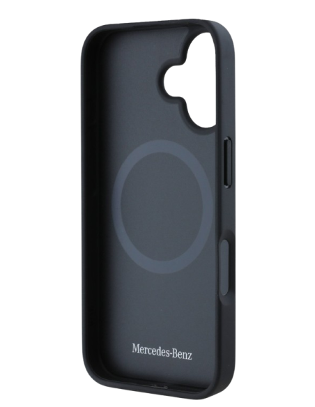 MERCEDES BENZ CARCASA MAGSAFE WOOD IPHONE 16 NEGRO