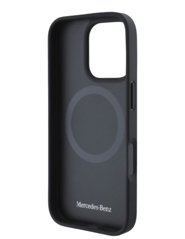 MERCEDES BENZ CARCASA MAGSAFE WOOD IPHONE 16 PRO NEGRO