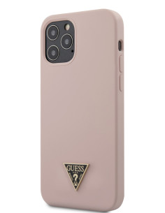 GUESS carcasa SILICON METAL iphone 12 MINI ROSA