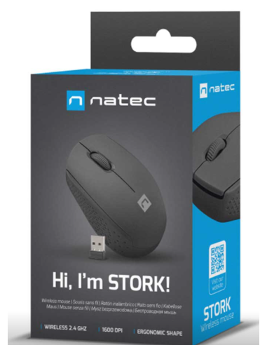 NATEC RATON INALAMBRICO TOUCAN OPTICO 1600DPI NEGRO