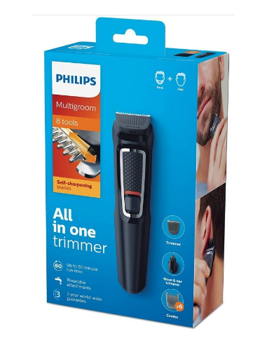 PHILIPS MULTIGROOM 8 EN 1 MG-3730/15 RECARGABLE