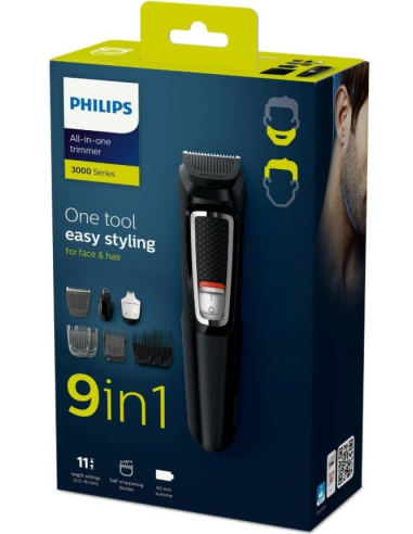 PHILIPS CORTAPELOS MG3740 MULTIGROOM SERIES 3000 CON BATERIA 9 ACCESORIOS