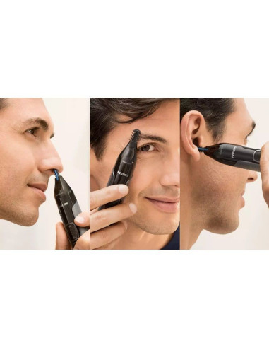 PHILIPS PERFILADOR DE NARIZ 3650 A PILAS + 3 ACCESORIOS