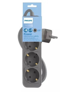 PHILIPS REGLETA 3 TOMAS CON INTERRUPTOR 1,5m GRIS 2