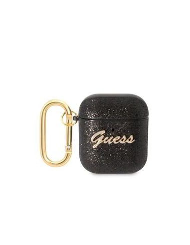 GUESS FUNDA GLITTER FLAKE AIRPODS 1/2 NEGRO