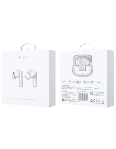 DEVIA AURICULAR BLUETOOTH ANC TWS PRO1 BLANCO