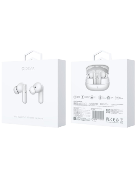 DEVIA AURICULAR BLUETOOTH ANC TWS PRO1 BLANCO