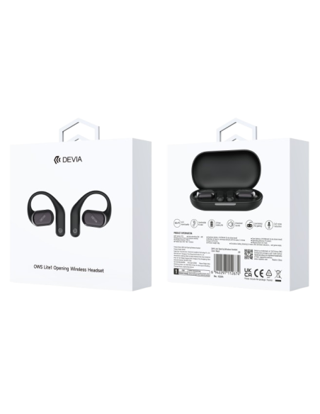 DEVIA AURICULAR BLUETOOTH OWS LITE1 NEGRO