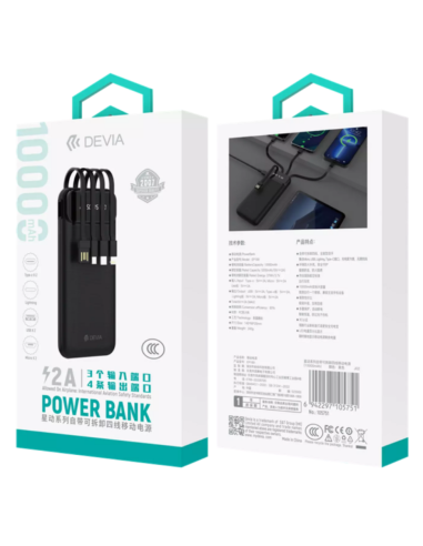 DEVIA BATERIA AUXILIAR KINTONE 4 EN 1 10000mAh NEGRO
