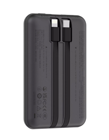 DEVIA BATERIA AUXILIAR MINI 10000mAh 22,5W + 2 CABLES NEGRO