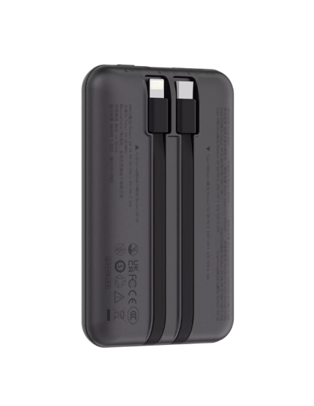 DEVIA BATERIA AUXILIAR MINI 10000mAh 22,5W + 2 CABLES NEGRO