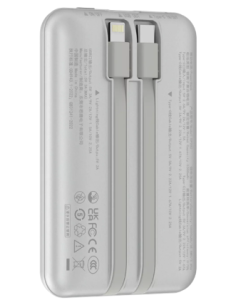 DEVIA BATERIA AUXILIAR MINI 10000mAh 22,5W + 2 CABLES PLATA 2