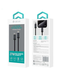 DEVIA CABLE GRACIOUS PD USBc  LIGHTNING 27W 1M NEGRO 2