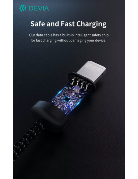 DEVIA CABLE GRACIOUS USB - LIGHTNING 2.4A V2 1M NEGRO