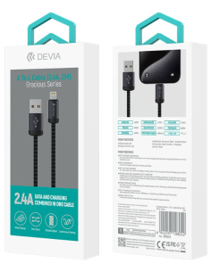 DEVIA CABLE GRACIOUS USB A - LIGHTNING 2.4A 2m NEGRO 2