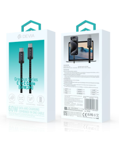 DEVIA CABLE GRACIOUS USB C - USB C 3A PD 60W 3m NEGRO 2