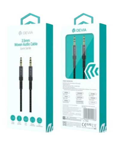 DEVIA CABLE IPURE JACK 3.5mm WOVEN 1M NEGRO