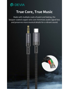 DEVIA CABLE IPURE JACK-USB-C 3.5mm WOVEN 1M NEGRO 2