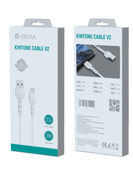 DEVIA CABLE KINTONE USB A - TIPO C 1m. BLANCO