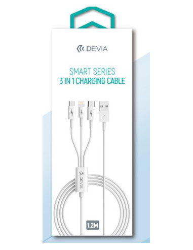 DEVIA CABLE SMART 3 EN1 MICRO/C/LIGHTNING