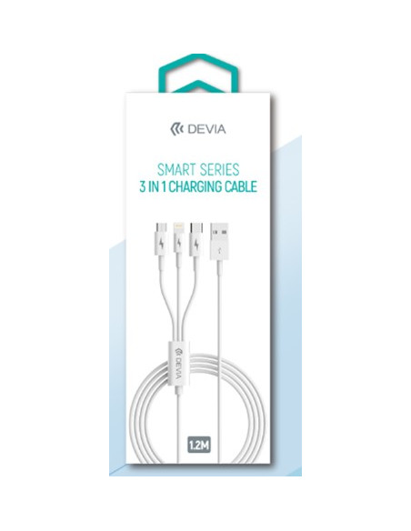 DEVIA CABLE SMART 3 EN1 MICRO/C/LIGHTNING