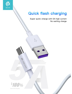 DEVIA CABLE SUPER CHARGE 5A TIPO C - USB 1.5m 2