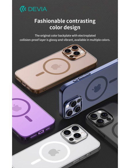 DEVIA CARCASA GLIMMER MAGSAFE IPHONE 16 PRO MAX DORADO