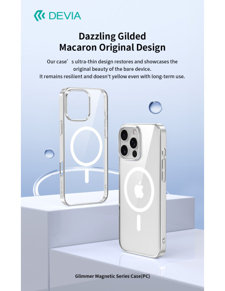 DEVIA CARCASA GLIMMER MAGSAFE IPHONE 16 PRO PLATA