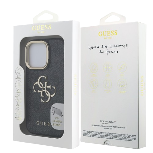 GUESS CARCASA 4G SOPORTE CAMARA IPHONE 16 PRO MAX NEGRO