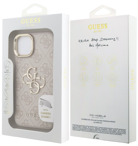 GUESS CARCASA 4G SOPORTE CAMARA IPHONE 14 ROSA