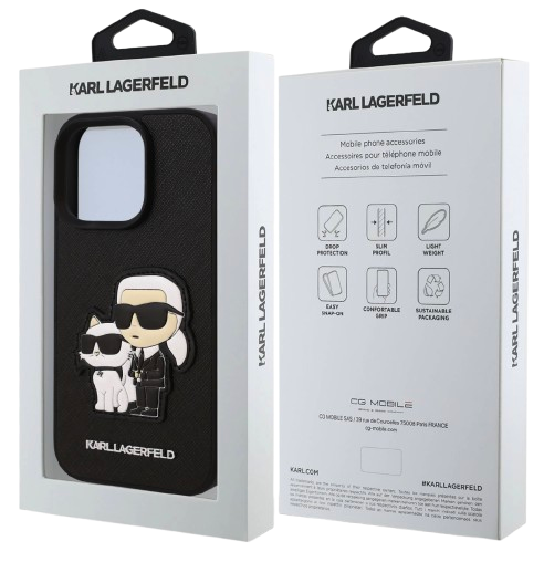 KARL LAGERFELD CARCASA SAFFIANO K&C IPHONE 16 PRO MAX NEGRO