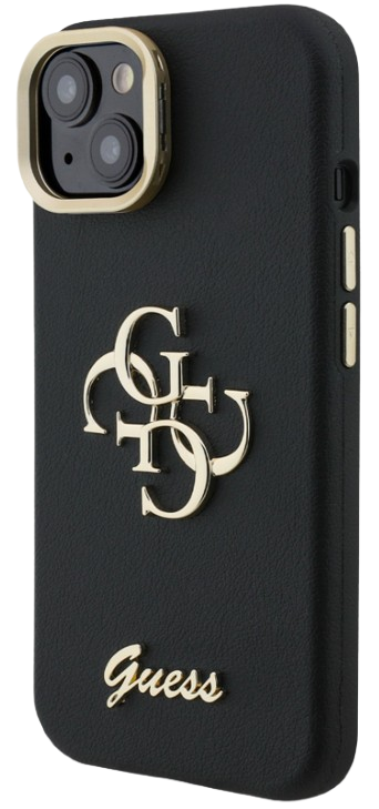 GUESS CARCASA GRAINED 4G SOPORTE CAMARA IPHONE 14 NEGRO