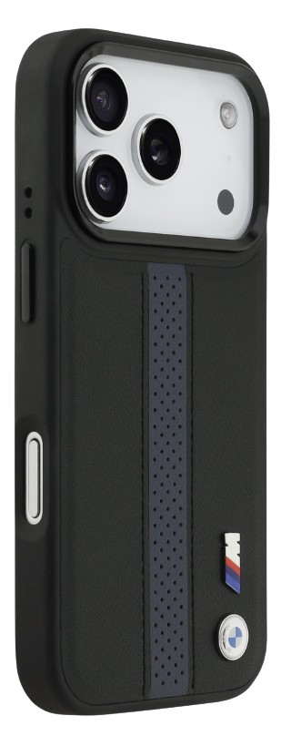 BMW CARCASA MAGSAFE BLUE STRIPE IPHONE 17 PRO NEGRO