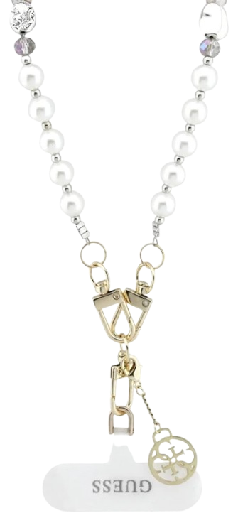 GUESS COLGANTE CHARM PEARL STRAP BLANCO