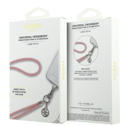 GUESS COLGANTE CHARM RHINESTONE ROSA