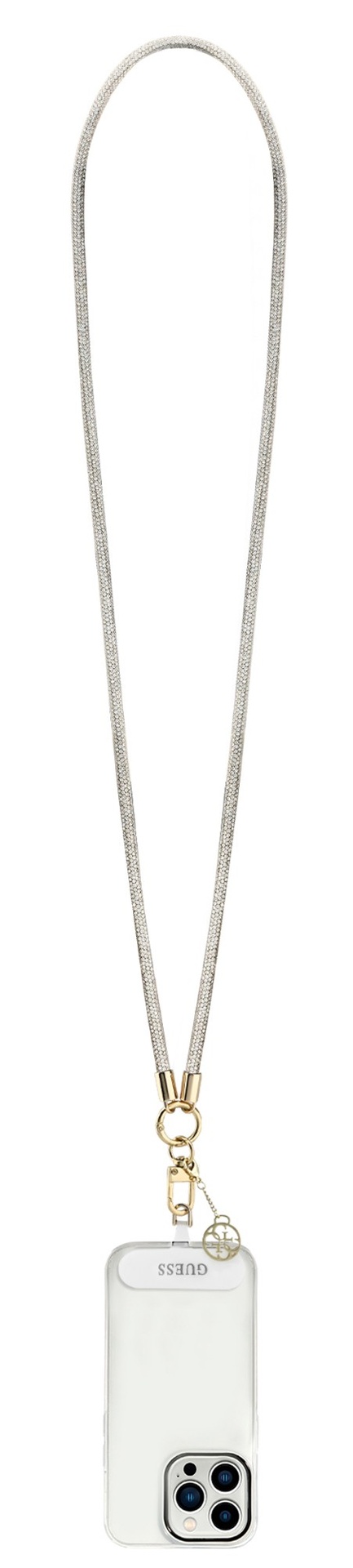 GUESS COLGANTE CHARM RHINESTONE PLATA