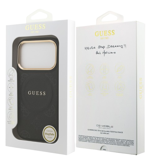 GUESS CARCASA MAGSAFE PEONY IPHONE 17 PRO NEGRO