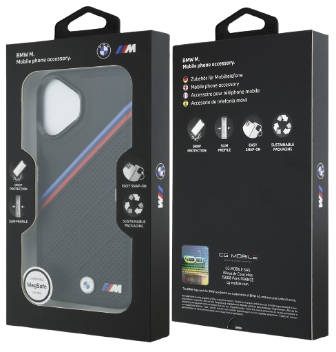 BMW CARCASA MAGSAFE TRICOLOR IPHONE 17 NEGRO
