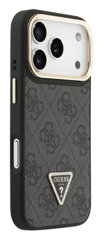 GUESS CARCASA MAGSAFE 4G TRIANGLE SOPORTE CAMARA IPHONE 17 PRO NEGRO
