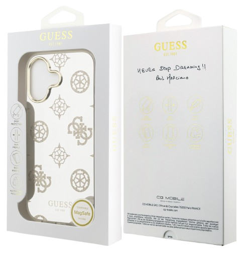 GUESS CARCASA MAGSAFE MIRROR GLITTER IPHONE 17 DORADO